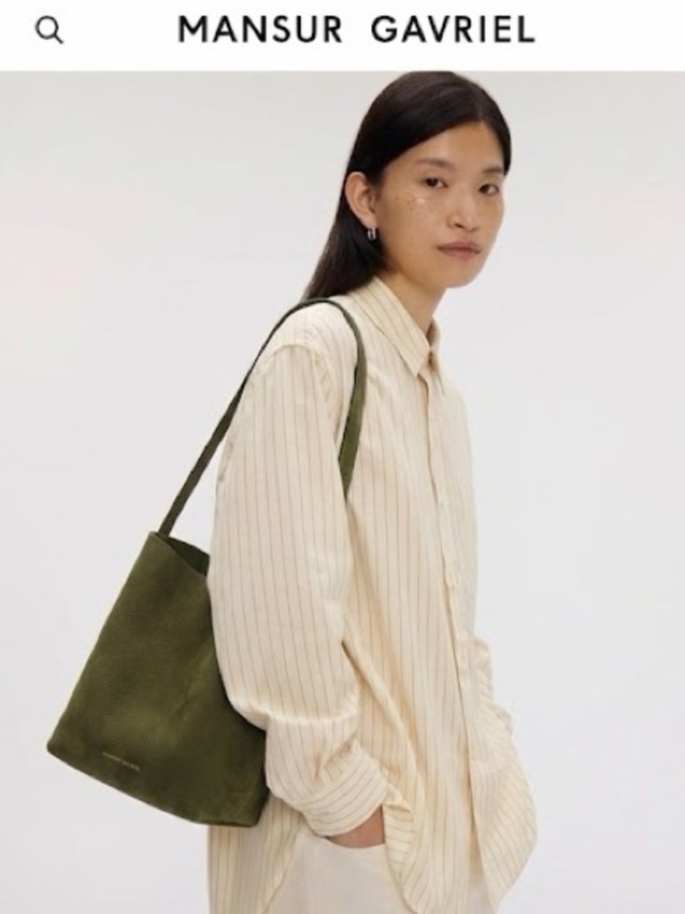 Mansur Gavriel SMALL EVERYDAY CABAS in color ALGAE green tote bag